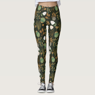 Leggings Motif De Carottes Et Noix Sombres