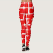 Leggings Motif de carreaux à carreaux rouges à rayures quad (Dos)