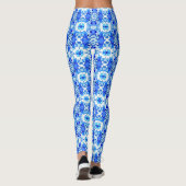 Leggings Motif de carreaux Bleu et Blanc Cobalt (Dos)