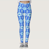 Leggings Motif de carreaux Bleu et Blanc Cobalt (Devant)