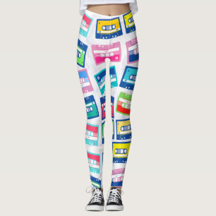 Leggings Motif de cassette audio rétro vintage