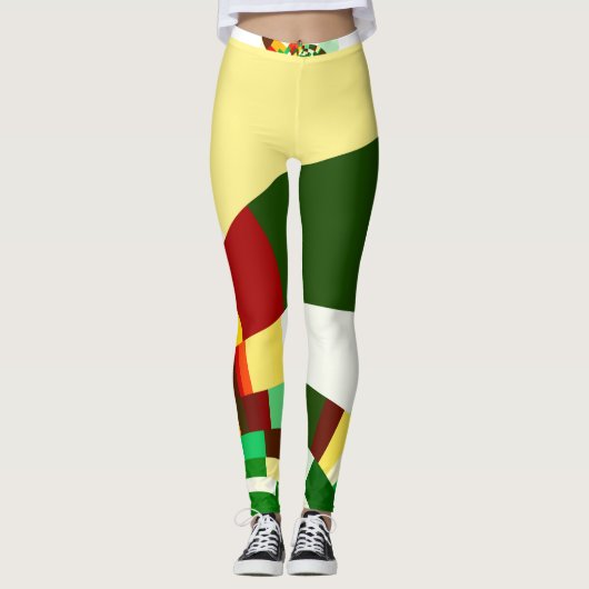 Leggings Motif de cercles abstraits (Devant)