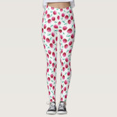 Leggings Motif de cerise aquarelle (Devant)