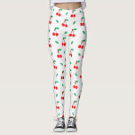 Leggings Motif de cerises sucrées sur blanc<br><div class="desc">Motif de cerise mignonne sur blanc.</div>