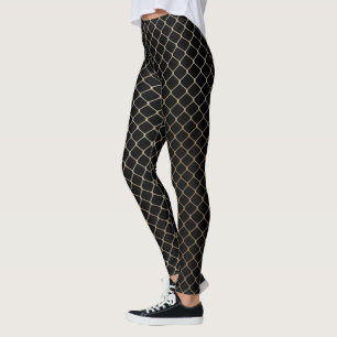 Leggings Motif de Chaîne de Clôture en Or Moderne Élégant  