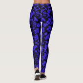 Leggings Motif de champignon noir 01bleu Black BG (Dos)