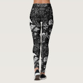 Leggings Motif de champignon psychédélique 2D.BW.b Black BG (Dos)