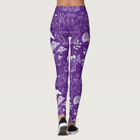 Leggings Motif de champignon psychédélique 2D.BW.b Violet B (Dos)