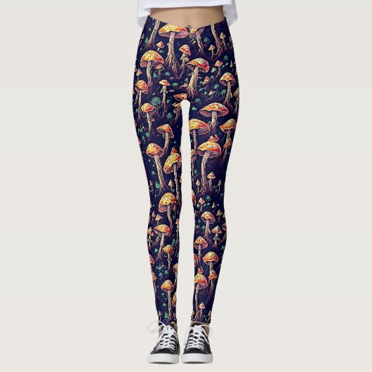 Leggings Motif de champignons (Devant)