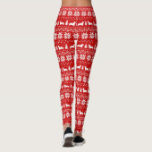 Leggings Motif de chandail de Noël d'amusement de (Dos)