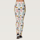 Leggings Motif de chat à main mignon Doodle (Dos)