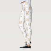 Leggings Motif de chat beige mignon (2) (Gauche)