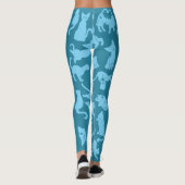 Leggings Motif de chat bleu (Dos)