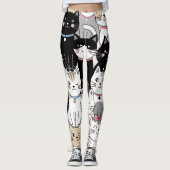 Leggings Motif de chat fantaisiste mignon (Devant)