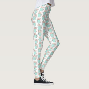 Leggings Motif de chat floral mignon