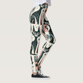 Leggings Motif de chat sarcelle rose atomique de milieu de  (Droite)