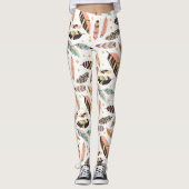 Leggings Motif de chatouillement de plume (Devant)
