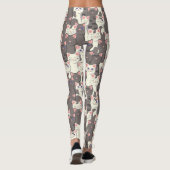 Leggings Motif de chats blancs et gris (Dos)