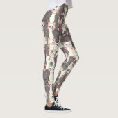 Leggings Motif de chats blancs et gris (Droite)
