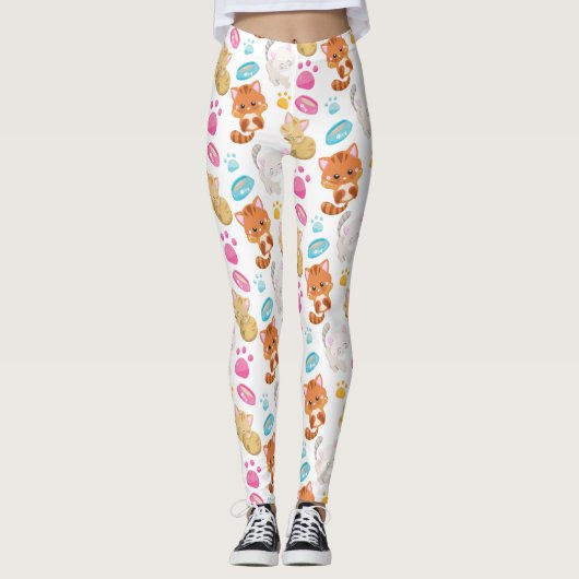 Leggings Motif De Chats, Chats Mignons, Kitty, Chatons, Paw (Devant)
