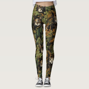 Leggings Motif de chats de forêt
