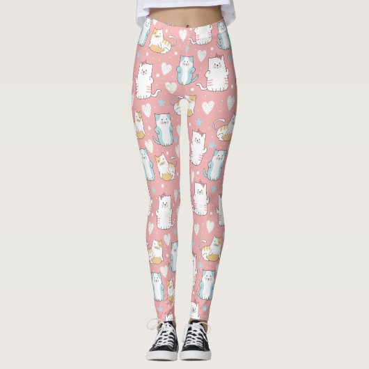 Leggings Motif de chats mignons (Devant)