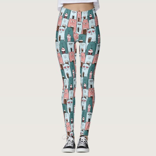 Leggings Motif de chats mignons (Devant)