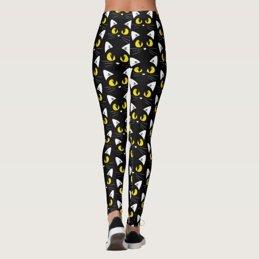 Leggings Motif de chats noirs de Halloween (Dos)