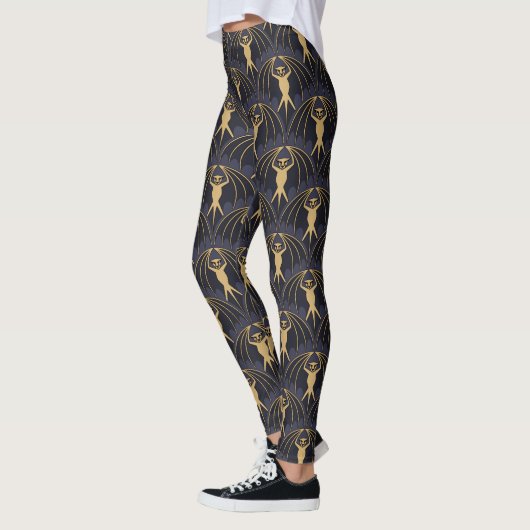 Leggings Motif de chauve-souris Art déco (Gauche)