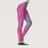 Leggings Motif de cheetah de léopard rose et orange funky (Droite)