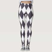 Leggings Motif de chèques en noir et blanc (Devant)
