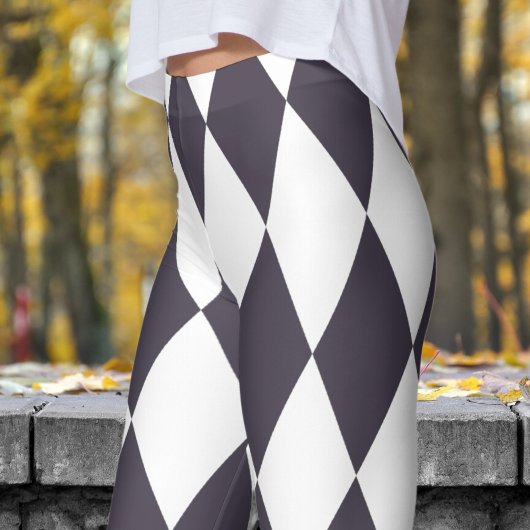 Leggings Motif de chèques en noir et blanc