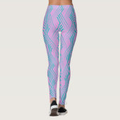 Leggings Motif de chevron vertical Zigzag bleu vert (Dos)