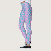Leggings Motif de chevron vertical Zigzag bleu vert (Gauche)