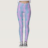 Leggings Motif de chevron vertical Zigzag bleu vert (Devant)