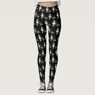 Leggings Motif de chien de dessin animé Sheltie tricolore