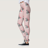 Leggings Motif de chien Schnauzer miniature en rose (Gauche)
