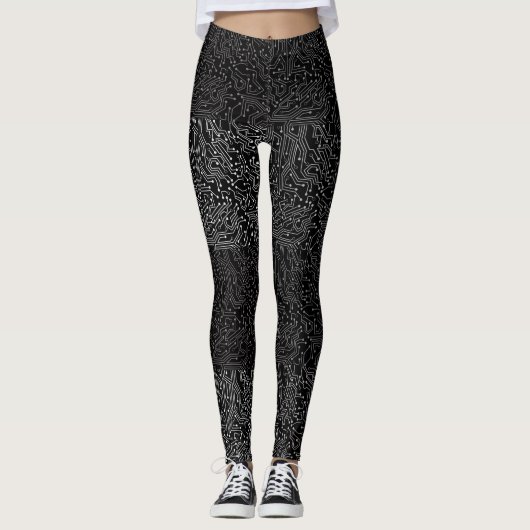 Leggings Motif de circuit connecté b Go noir (Devant)