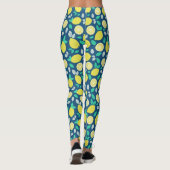 Leggings Motif de citron d'été en bleu marine (Dos)