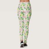Leggings Motif de citrons floraux roses (Dos)