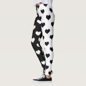 Leggings Motif de coeur Black White Love (Gauche)