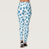 Leggings Motif de coeur bleu (Dos)