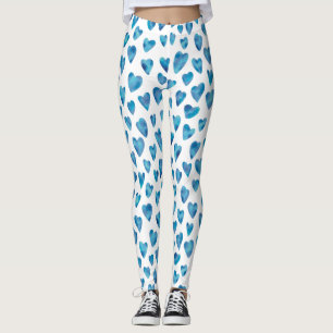 Leggings Motif de coeur bleu