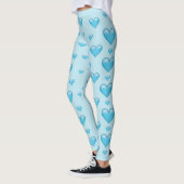 Leggings Motif de coeur bleu clair (Gauche)