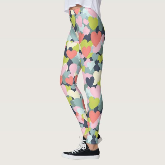 Leggings Motif de coeur coloré (Gauche)