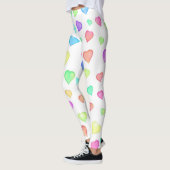 Leggings Motif de coeur coloré mignon (Gauche)