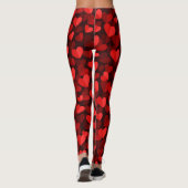 Leggings Motif de coeur de la Saint-Valentin Rouge (Dos)