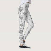 Leggings Motif de coeur gris argent (Droite)