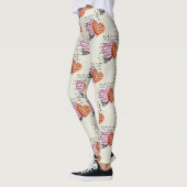 Leggings Motif de cœur moderne avec arrière-plan en script (Gauche)