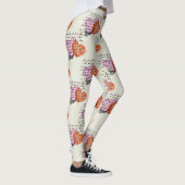 Leggings Motif de cœur moderne avec arrière-plan en script (Droite)